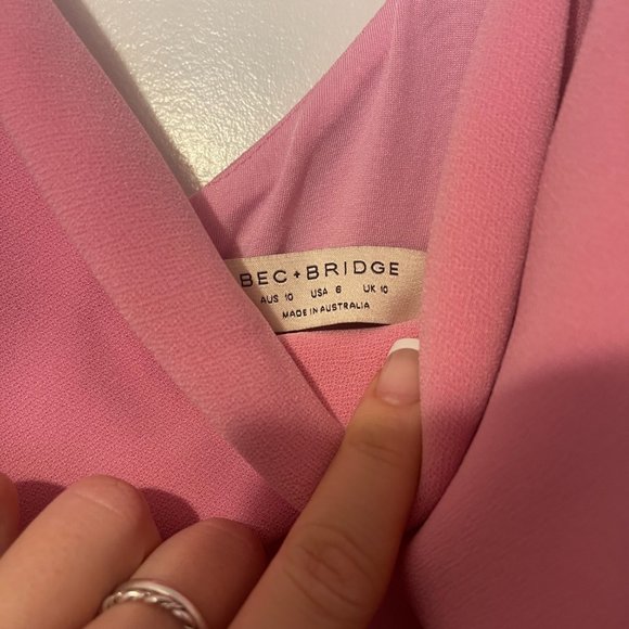 Bec & Bridge Joelle Midi Dress Pink - Size : US 6 - Picture 9 of 9